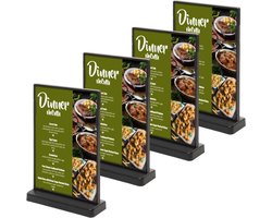 4 pack T Menukaarthouder A5 formaat staand Menuhouder acryl T standaard acryl kaarthouder | menustandaard A5 Folderstandaard Folderhouder