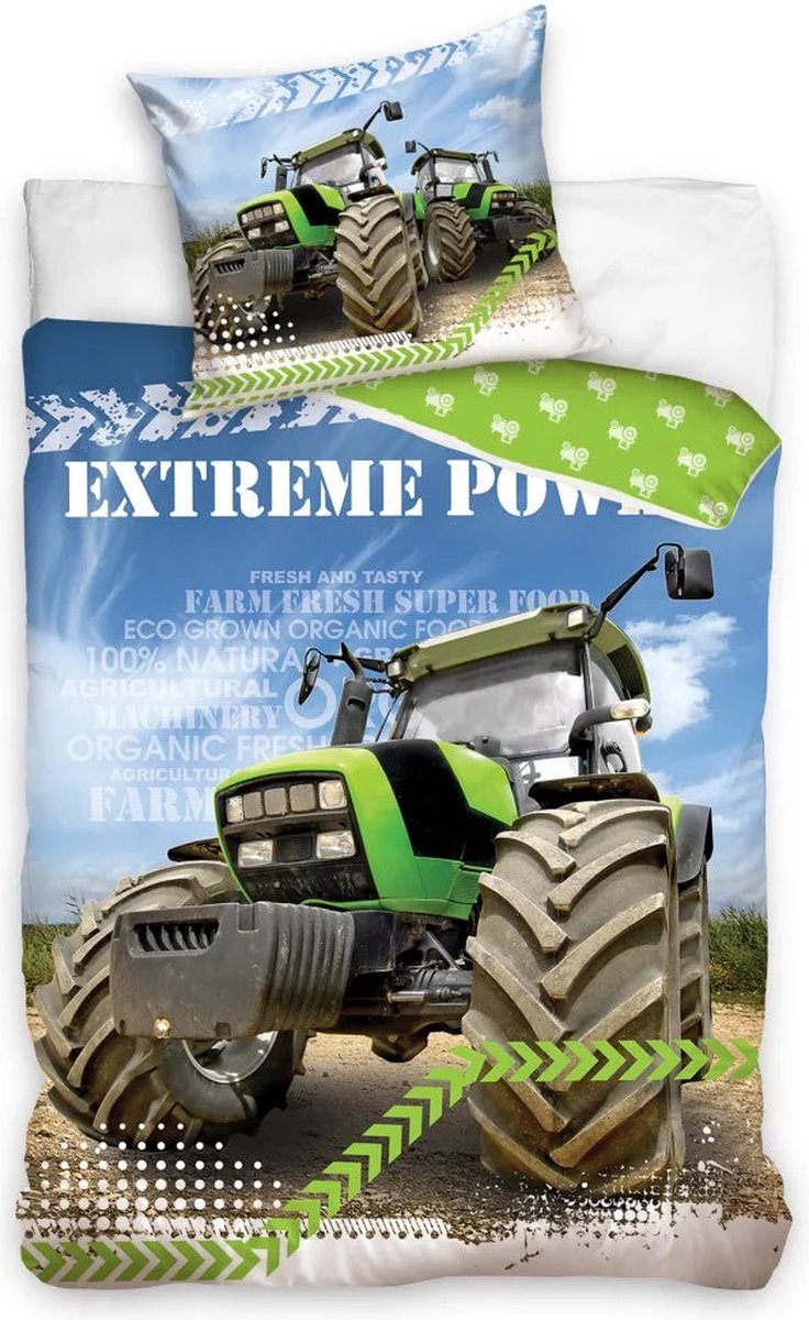 KD® - Tractor, Extreme Power - Dekbedovertrek - Eenpersoons - 140 x 200 cm - Katoen