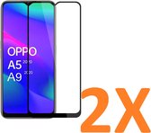 Volledige dekking Screenprotector Glas - Tempered Glass Screen Protector Geschikt voor: Oppo A5 / Oppo A9 2020 -  - 2x