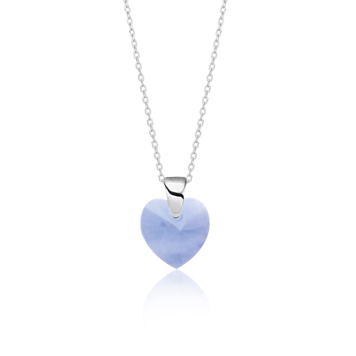 Montebello Ketting Aella HZ85 - 925 Zilver Gerhod.- Swarovski Hart - Ø10mm - 40cm