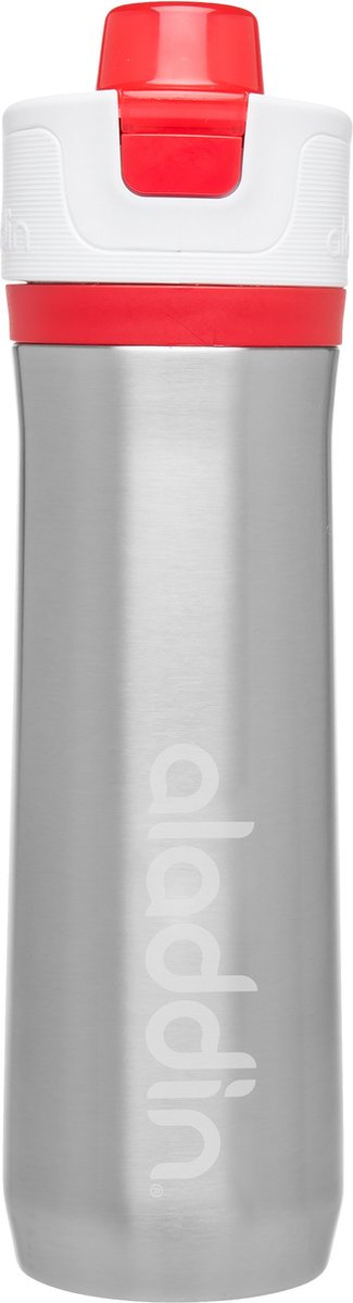 Aladdin Waterfles Active Hydration Rvs 600 Ml Zilver/rood