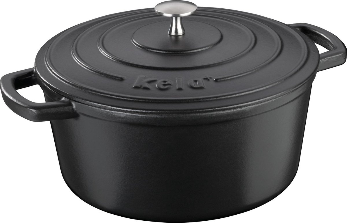 Braadpan Gietijzer Zwart, 26 cm - Kela | Calido