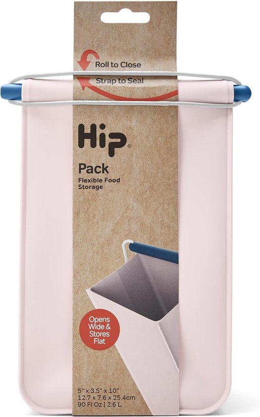 Foto: Hip pack medium herbruikbare lunchzak siliconen polypropyleen roze