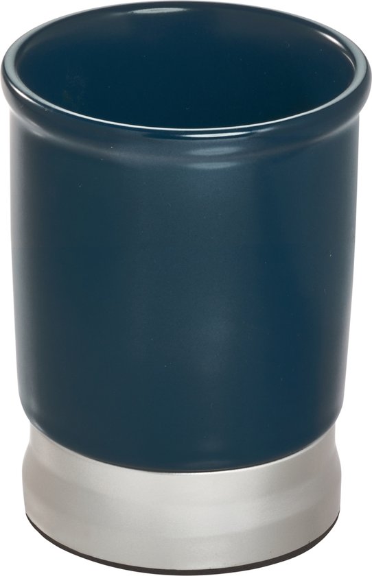 Gobelet de salle de bain, céramique/plastique, Blauw - iDesign | Bexley