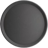 2 x horeca dienblad, antislip oppervlak, hoge rand, serveerblad voor café, bar, restaurant, 35 cm, zwart