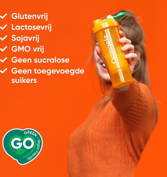 Orangefit® Nr. 1 Proteïne Poeder | Vegan Eiwit Shake | Eiwitshake Plantaardig | Lactosevrij | Glutenvrij | Vanille
