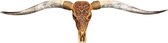 Longhoorn Gegraveerd Bali - Dierenhoofd - Dierenschedel - Skull - Gewei - Schedel - Wanddecoratie - 160 cm