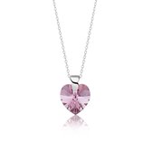 Montebello Ketting Aella HZ78 - Swarovski® Hart - 925 Zilver Gerhod. - Ø10mm - 40cm