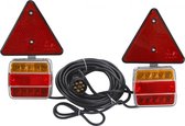 kit d'éclairage - remorque - magnétique - avec câble de connexion - 7,5 m - avec 7 broches - fiche - triangle réflecteur rouge