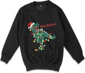 AWDis - Jongens Meisjes Sweater Kerstmis - Zwart - Maat 116 (S)