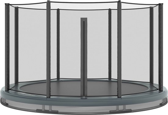 Akrobat Orbit Inground Trampoline 244 Antraciet, incl. veiligheidsnet