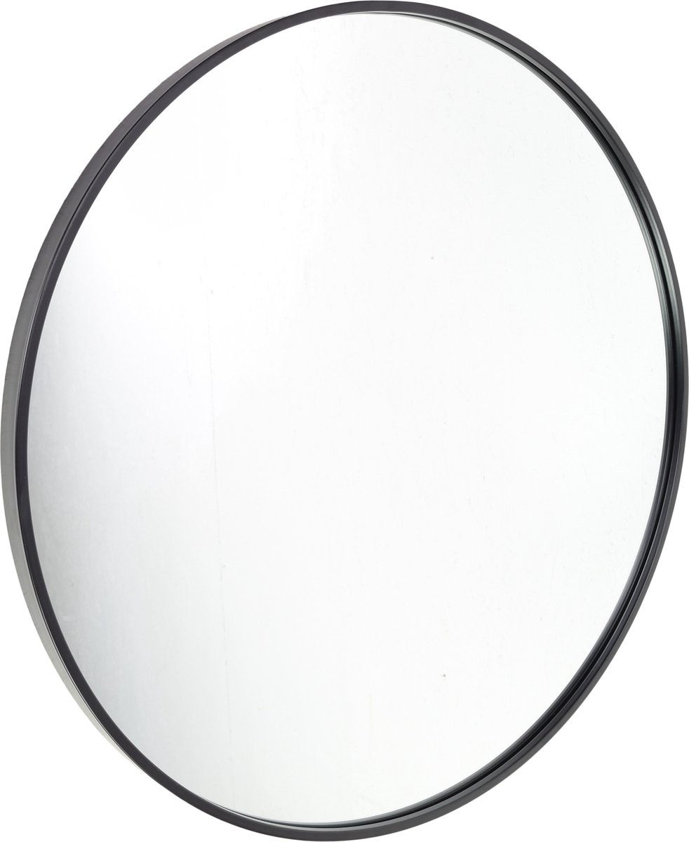 Fragix Boston wandspiegel rond - Zwart - Metaal - Ø75cm - Industrieel