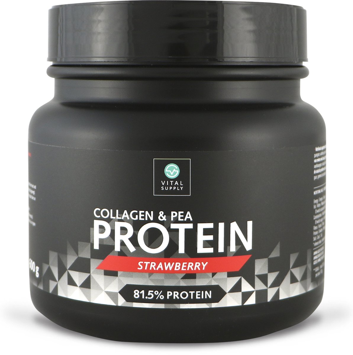 Vital Supply - Proteïne shake aardbei - Collageen & Erwten - 600 gram