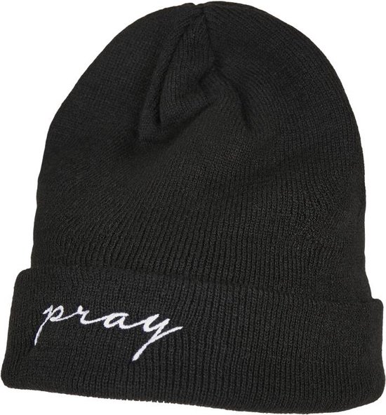 Urban Classics Bonnet Pray Broderie Zwart/ Wit