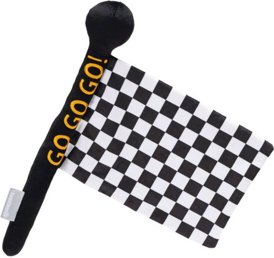 Beeztees Finish Vlag Formule 1 - Hondenspeelgoed - Pluche - Krinkel - Zwart/Wit - 36x28x4 cm