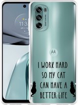 Motorola Moto G62 5G Hoesje Royalty Cat - zwart - Designed by Cazy