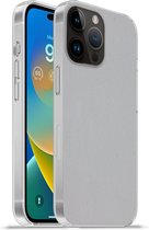 Geschikt voorApple Iphone 14 Pro Max hoesje - Metaal print - Grijs - Siliconen Telefoonhoesje