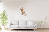 Warm - Geometrische Gekko - Big - Wanddecoratie - Lasergesneden - Geometrische dieren en vormen - Houten dieren - Muurdecoratie - Line art - Wall art