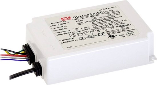 Mean Well ODLV-45A-12 LED-transformator, LED-driver Constante spanning 36 W 0 - 3 A 12 V/DC Montage op ontvlambare oppe
