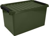Sunware - Q-line opbergbox recycled 62L groen zwart - 60 x 40 x 34 cm