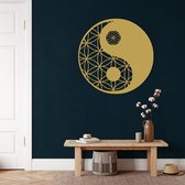 Décoration murale | Yin Yang | Métal - Art mural | Décoration murale | Salle de séjour | Decor extérieur |d'or| 71x71cm
