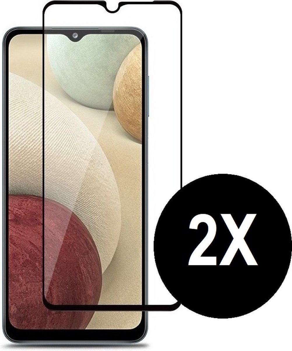 Screenprotector geschikt voor Samsung Galaxy A12 - Beschermglas - Screen protector geschikt voor A12 - glasplaatje full cover - 2 stuks