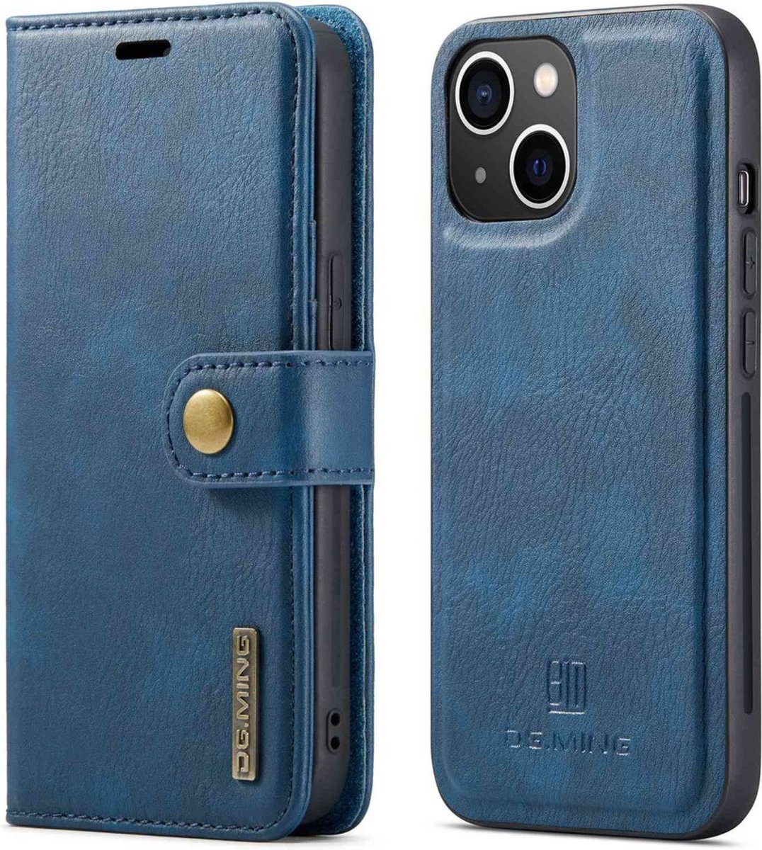 DG.MING Hoesje - Geschikt voor iPhone 14 Hoesje - DG.MING 2-in-1 Book Case & Back Cover - Blauw