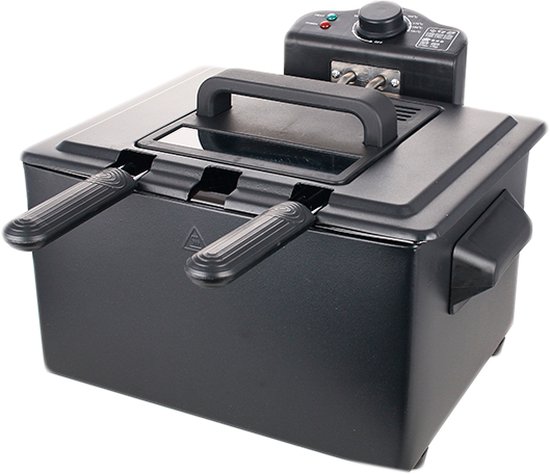 Friteuse Électrique Double Cuve 12L 5000W - Température Réglable 60-200°C, Deux Paniers Indépendants, Grande Capacité Inox