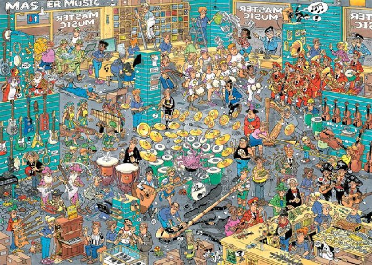Jan van Haasteren De Muziekwinkel & Vakantiekriebels puzzel - 2 x 1000