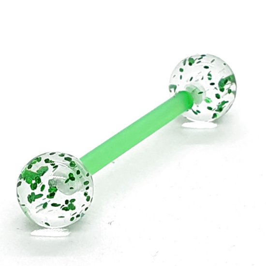 Glitter Groen - Tong Piercing