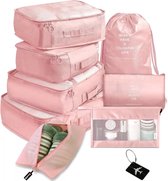 BOTC Packing Cubes Set 9-Delig – Kleding organizer voor koffers, tassen en backpack - Roze