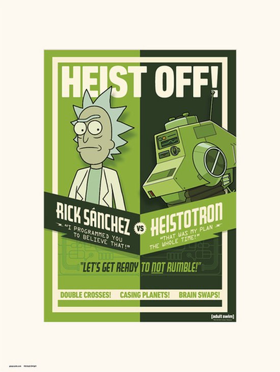 RICK AND MORTY HEIST OFF - Art Print 30x40 cm