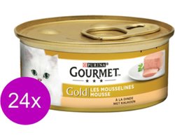 24x Gourmet Gold - Mousse Kalkoen - Kattenvoer - 85g