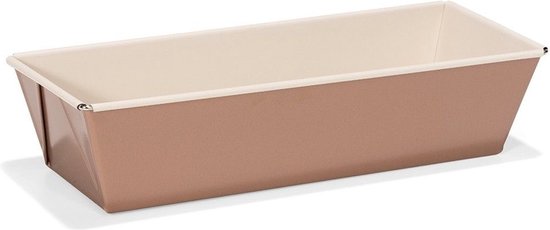 Rechthoekige rose gouden bakvorm voor cake 30 x 11 x 7 cm