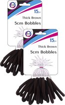 30x Noeuds cheveux épais noirs - Diamètre 7,5 cm - Accessoires pour cheveux Bandeaux de cheveux - Bandeaux et élastiques cheveux