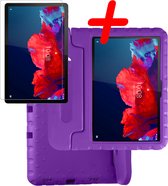 Hoesje Geschikt voor Lenovo Tab P11 Plus Hoesje Kinder Hoes Shockproof Cover Met Screenprotector - Kindvriendelijke Hoesje Geschikt voor Lenovo Tab P11 Plus Hoes Kids Case - Paars
