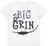 Disney The Nightmare Before Christmas - Big Grin Kinder T-shirt - Kids tm 10 jaar - Wit