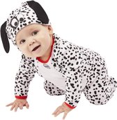 Smiffy's - Hond & Dalmatier Kostuum - Baby Dalmatier Kind Kostuum - Zwart / Wit - 9 - 12 Maanden - Carnavalskleding - Verkleedkleding