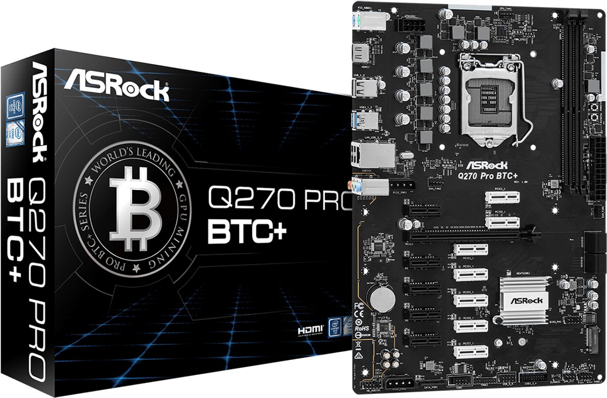Bol.com Asrock Q270 Pro BTC+ Intel® Q270 LGA 1151 (Socket H4) ATX aanbieding