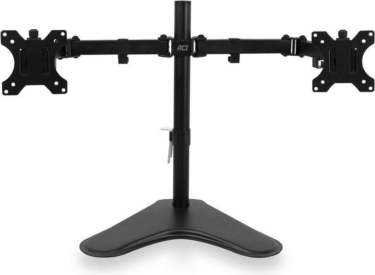 Tafelstandaard voor twee schermen tot 32 inch en 8kg met V-Voet Zwart