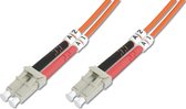 DIGITUS FO patch cable OM2-5 m LC to LC fiber optic cable - LSZH - Duplex Multimode 50/125 - 10 GBit/s - Orange