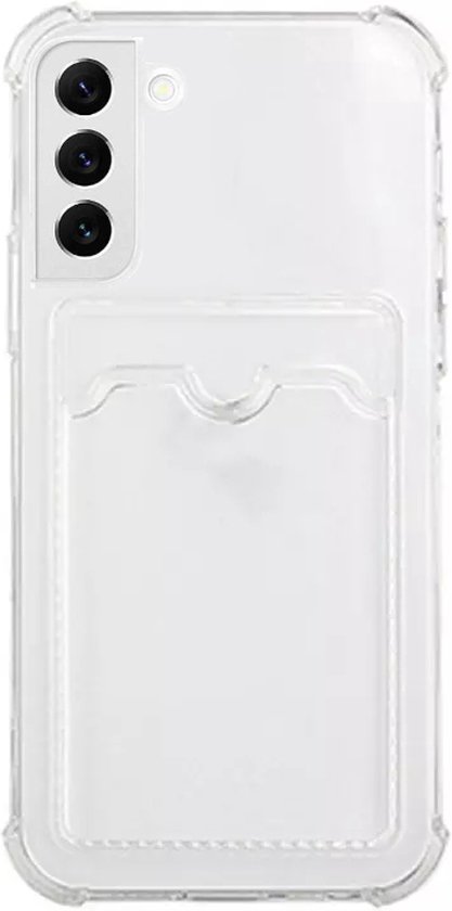 Coque Samsung S22+ Lennexo avec porte-cartes | Étui en Siliconen transparent | Boîtier antichoc | Coque antichoc adaptée pour Samsung S22+ (Plus)