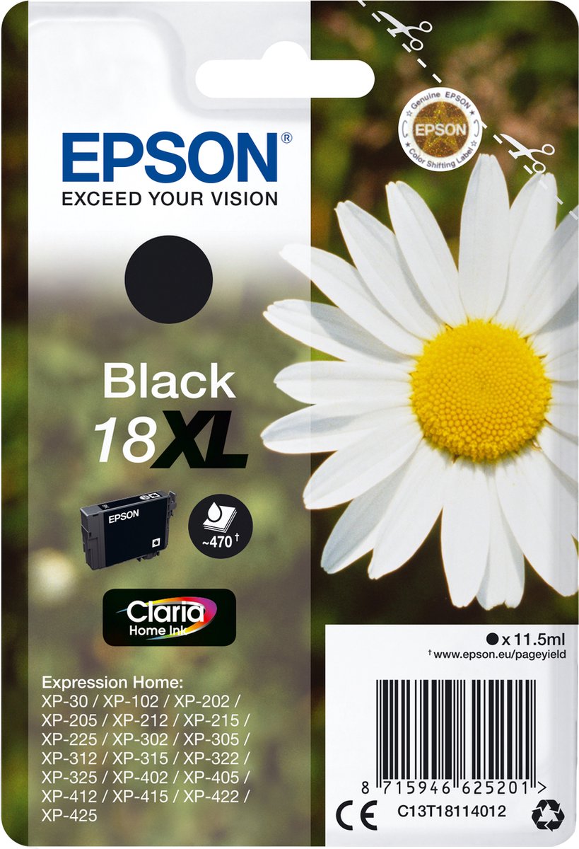 Epson cartridge 18XL ZWART