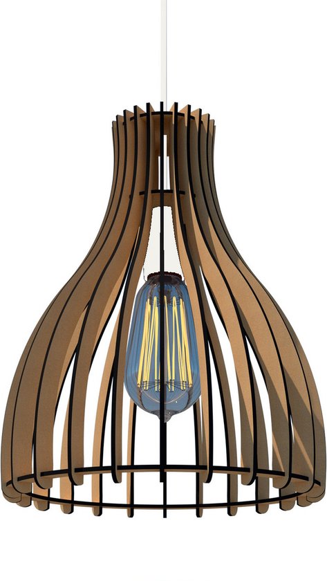 Lumiasfer Scandinavische Hanglamp - witte pendel en plafondplaat - voor LED lamp tot 22W