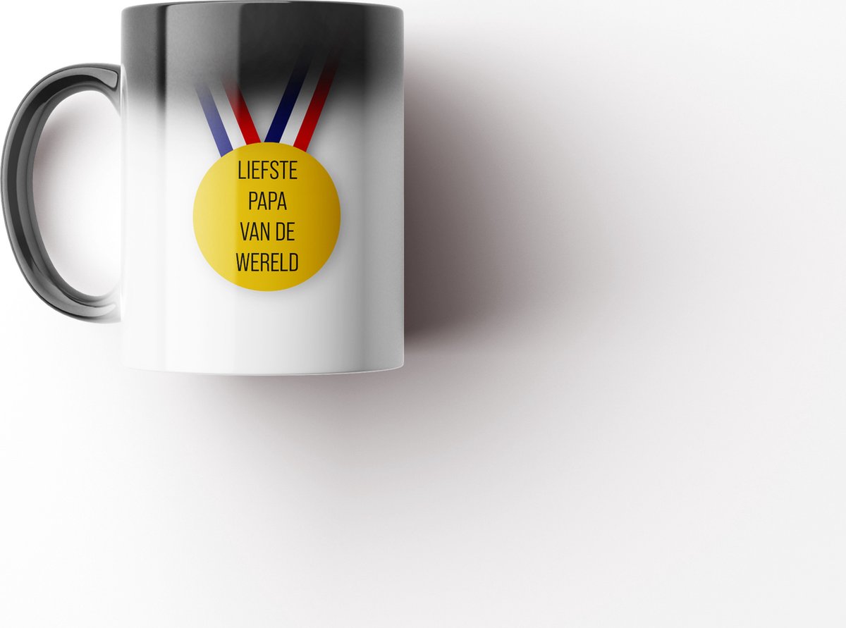Magische mok: medaille Liefste papa van de wereld | Vaderdagcadeau