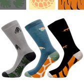 Sockret - Het machtige dierenrijk - 3 Paar Sokken - Vrolijke sokken -Grappige sokken  - happy socks heren 41 46 - Cadeau voor man - Cadeau voor vrouw