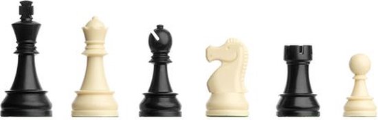 Thumbnail van een extra afbeelding van het spel Tafeltje met schaakbord print incl. stukken - wit - MET opdruk stukken