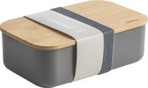 Lunchbox Gusta - Anthracite - Bamboe/ Plastique - Élastique - 19.5X12X6.5cm