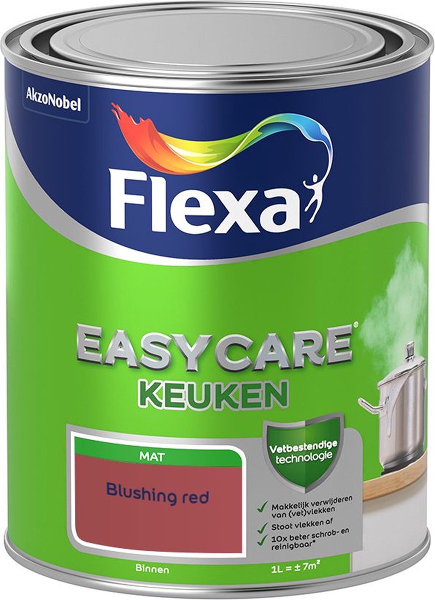 Flexa | Easycare Muurverf Mat Keuken | Blushing red - Kleur van het jaar 2012 | 1L