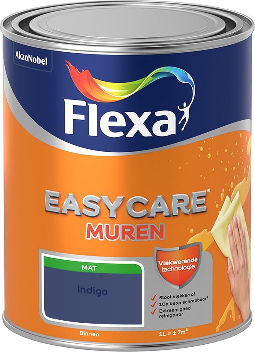 Flexa | Easycare Muurverf Mat | Indigo - Kleur van het jaar 2013 | 1L